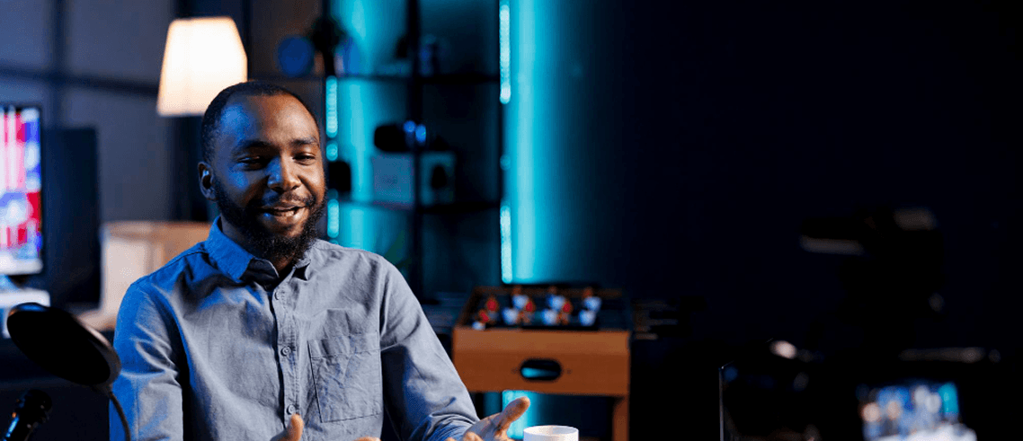 a picture about a man talking